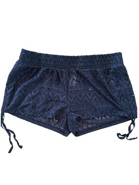 ISLANDER WOMEN LACE CROCHET SWIMSUIT SHORTS COVER UP SUMMER VACATION POOL MEDIUM